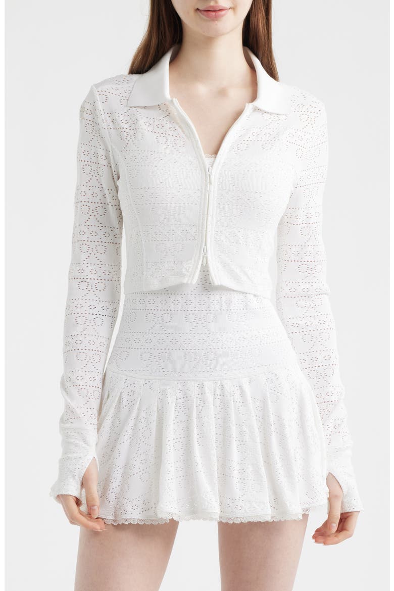 Tinker Pointelle Knit Jacket, Alternate, color, TRUE WHITE