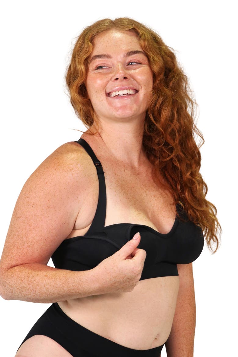 Tiramisu Ultimate Seamless Maternity & Nursing Bra, Alternate, color, Black