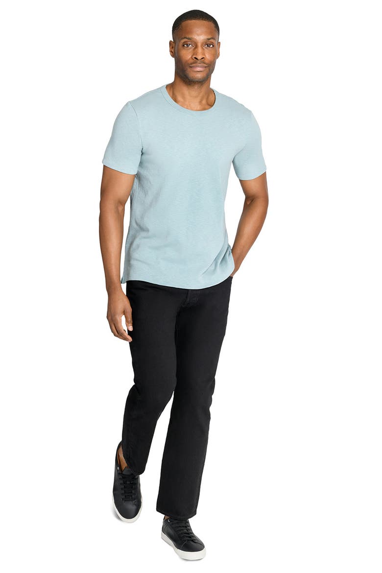 Asher Black Slub Stretch Cotton & Modal T-Shirt, Alternate, color, BLUE