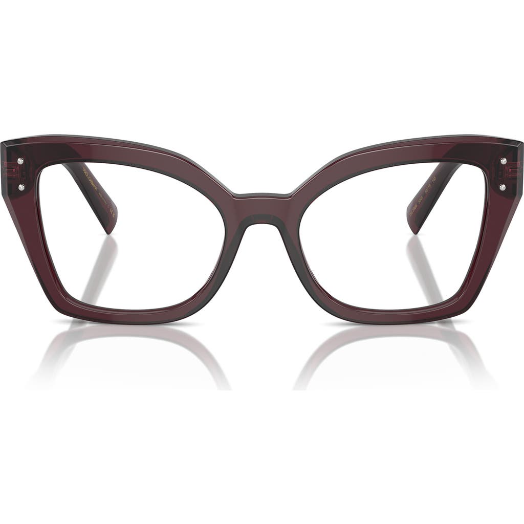 Dolce & Gabbana Dolce&gabbana 53mm Butterfly Reading Glasses In Transparent Violet