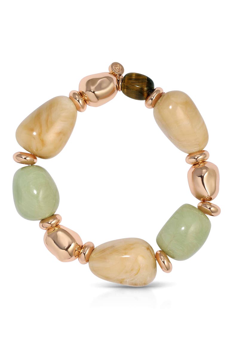 Serene Stone Stretch Bracelet, Main, color, BEIGE