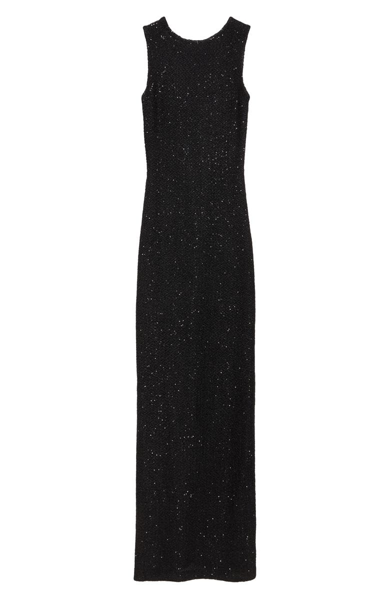 ST. JOHN Aura Sleeveless Stretch Sequin Knit Gown, Alternate, color, Black