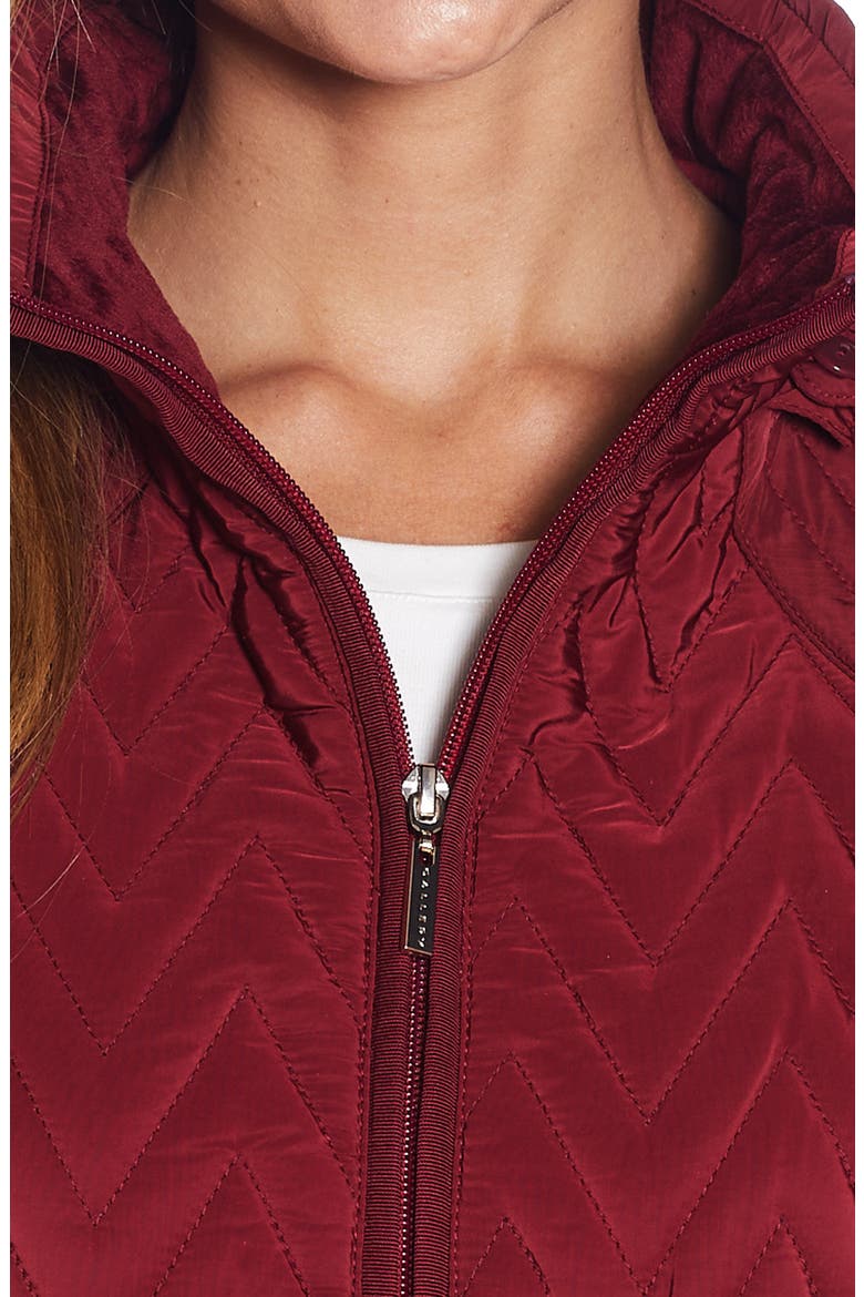 Hooded Quilted Jacket, Alternate, color, MERLOT