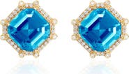 GOSHWARA Asscher Cut Stone Stud Earrings