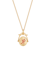 Fable England R Initial Rose Gold Spinner Chain Necklace