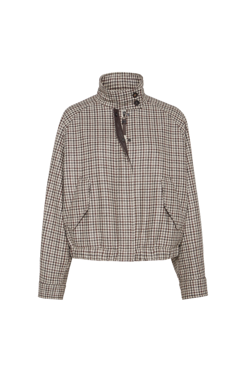 Brunello Cucinelli Checked Flannel Bomber Jacket