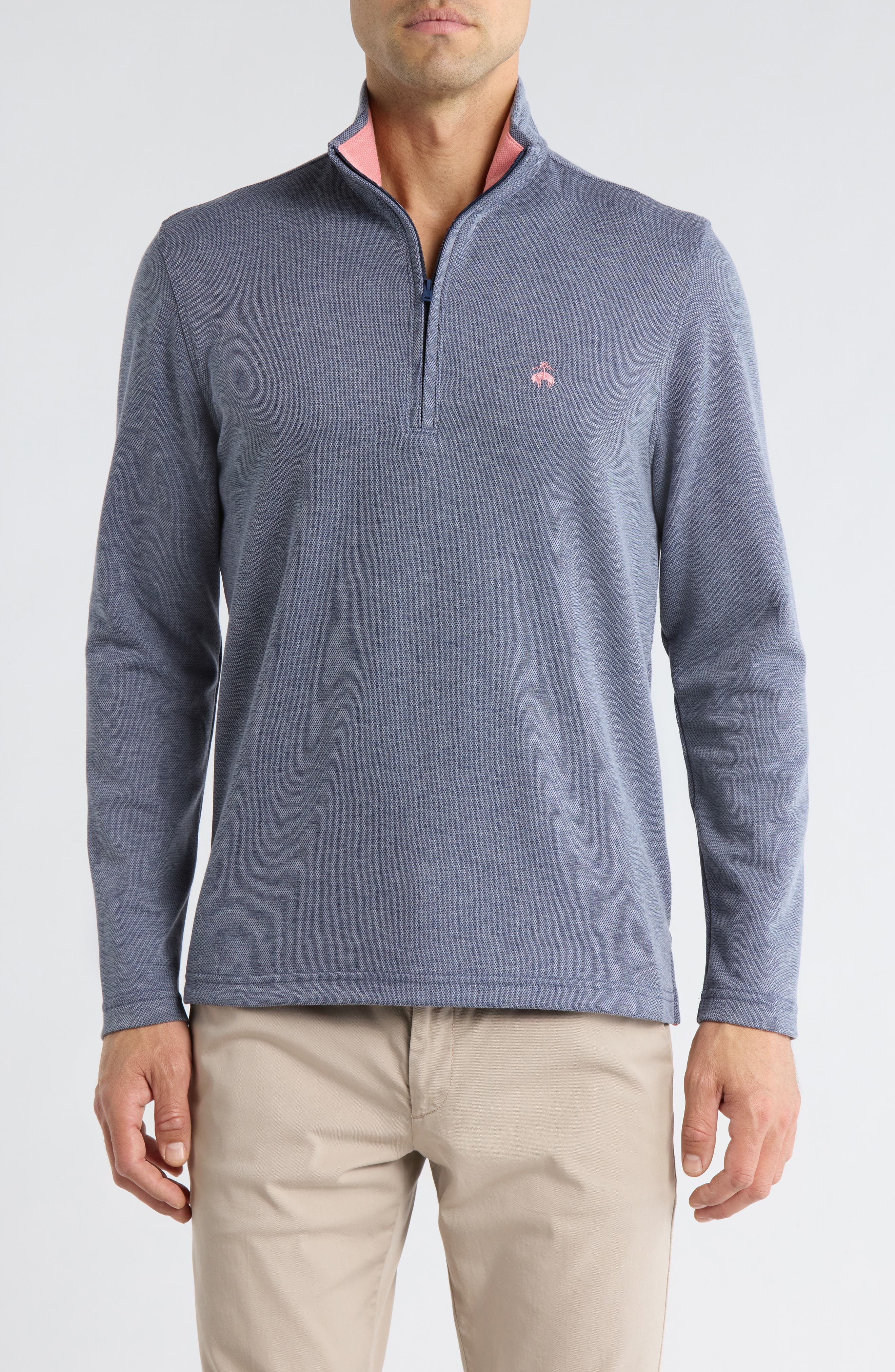 Brooks Brothers Heathered Quarter Zip Pullover