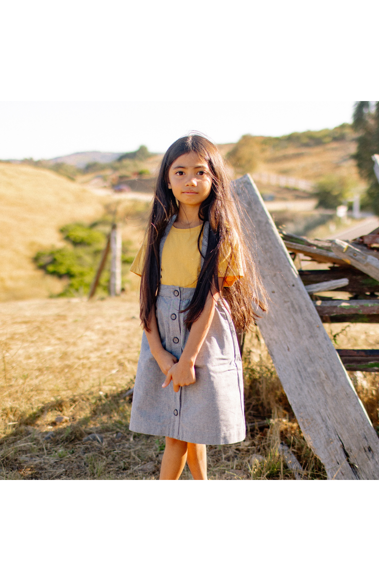 Jackalo Kids' Parker Pinafore Skirt, Alternate, color, Blue Gray