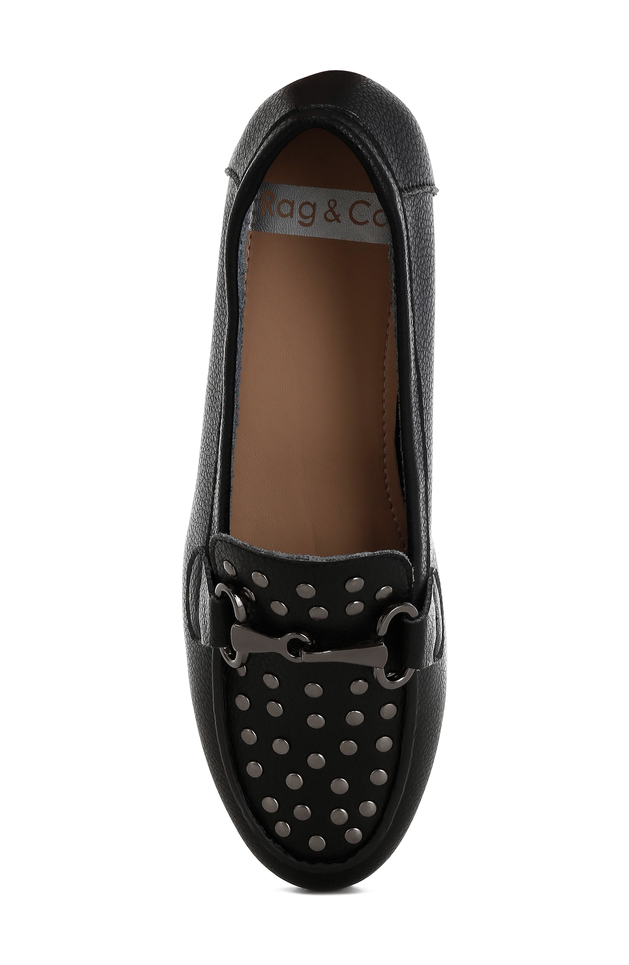 Rag & Co Modaha Studded Horsebit Loafer, Alternate, color, Black