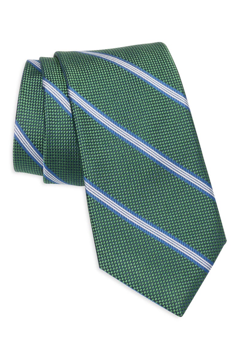 Malton Stripe Tie, Main, color, GREEN