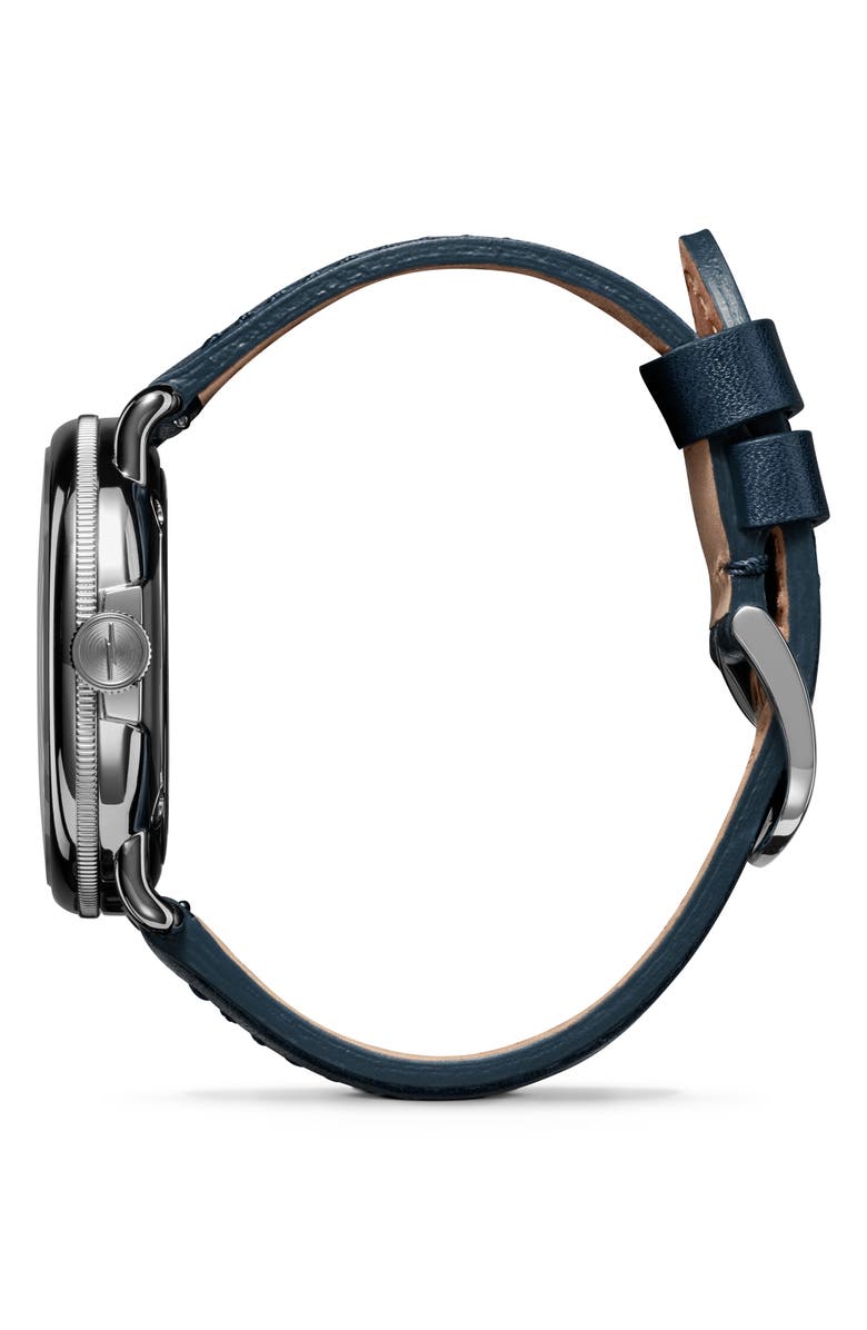 Shinola Canfield Leather Strap Watch, 43mm, Alternate, color, Cream