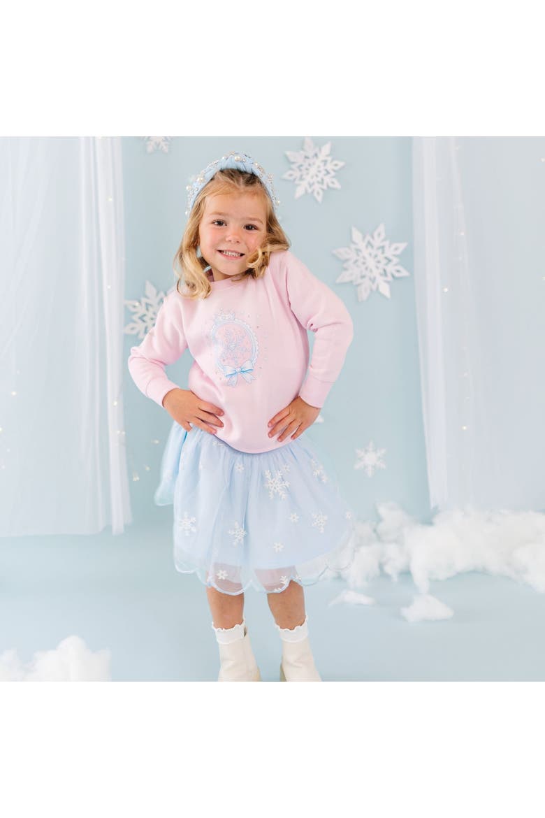 Glitter Snowflake Scalloped Tutu Skirt (toddler, Little Kid & Big Kid), Alternate, color, Blue