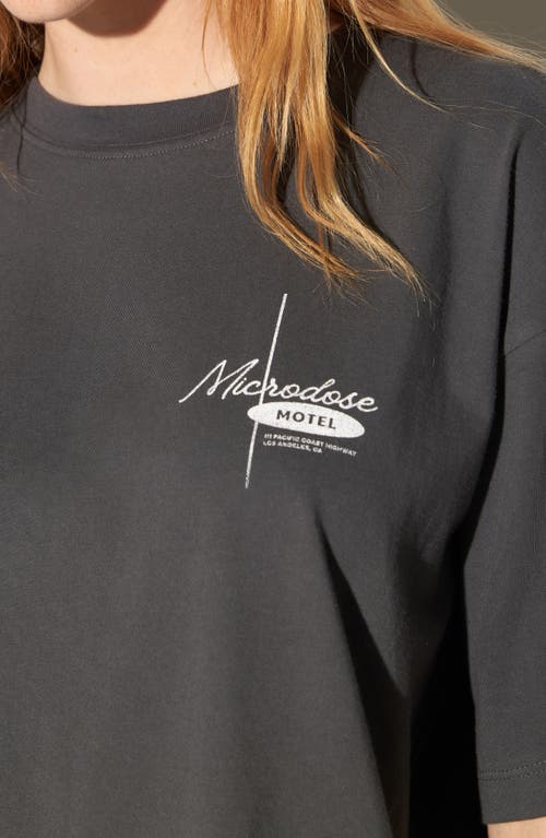 Spiritual Gangster Micro Motel Cotton Graphic Boyfriend T-shirt In Gray