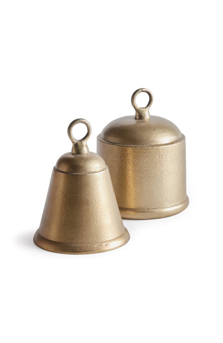 Napa Home & Garden 6.4" La Taverna Decorative Cast Aluminum Tabletop Centerpiece Bells Set of 2, Main, color, 