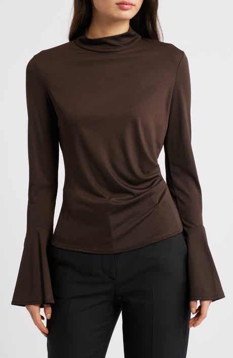 MANGO Ruched Bell Sleeve Top