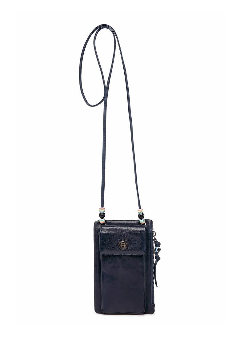 Rillet Leather Crossbody Wallet, Alternate, color, NAVY