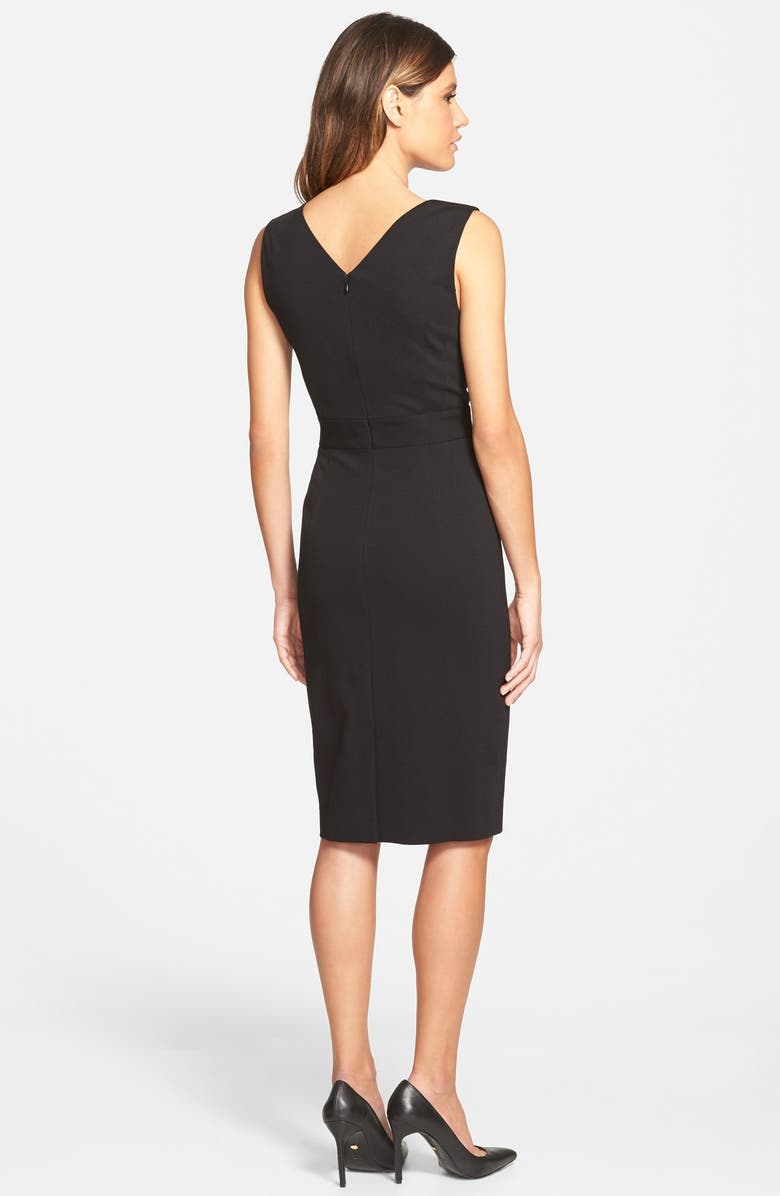 Classiques Entier<sup>®</sup> Italian Ponte Inset V-Neck Sheath Dress, Alternate, color,
