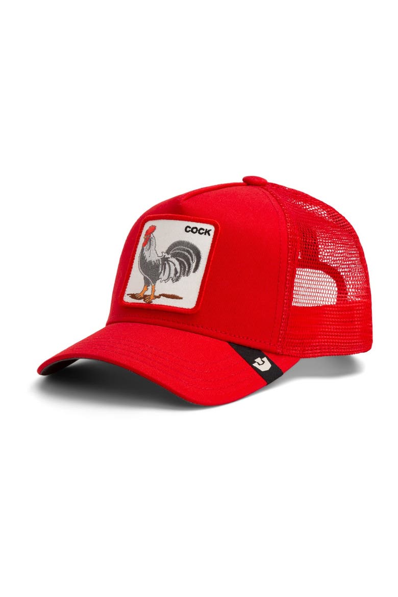 Men's  Red Goorin Bros The Rooster Adjustable Trucker Hat, Main, color, Red