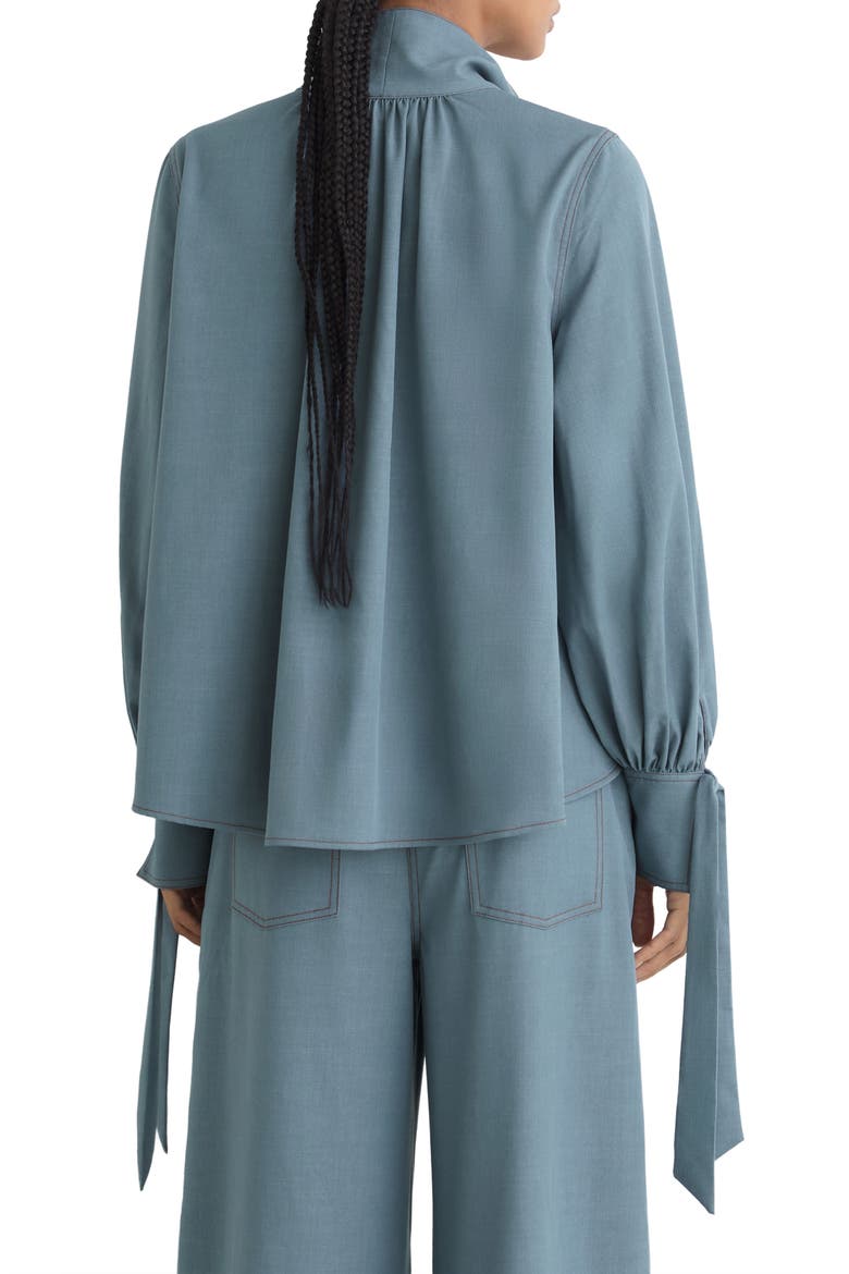 Tie-Neck Blouse, Alternate, color, LIGHT BLUE