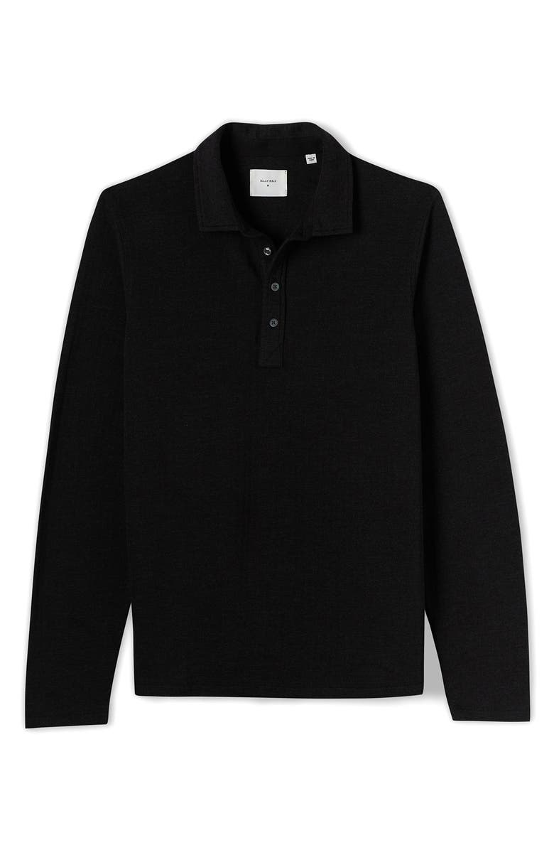 Billy Reid Long Sleeve Cotton Blend Knit Polo, Alternate, color,