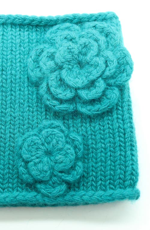 Portolano Flower Cashmere, Wool & Silk Headband In Blue