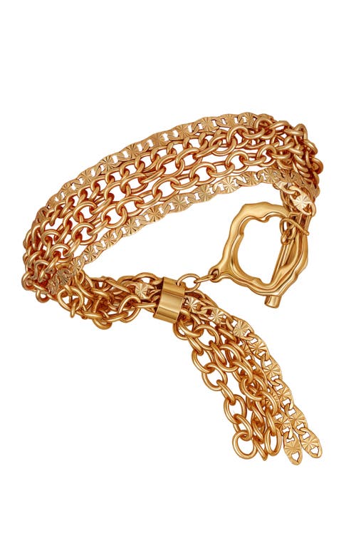 True Religion Multi Chain Toggle Bracelet In Gold