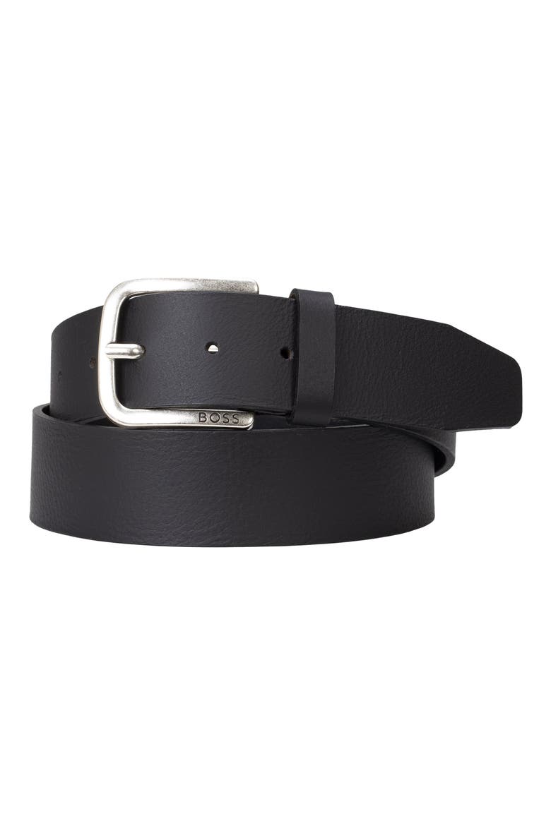 Janni Leather Belt, Main, color, BLK