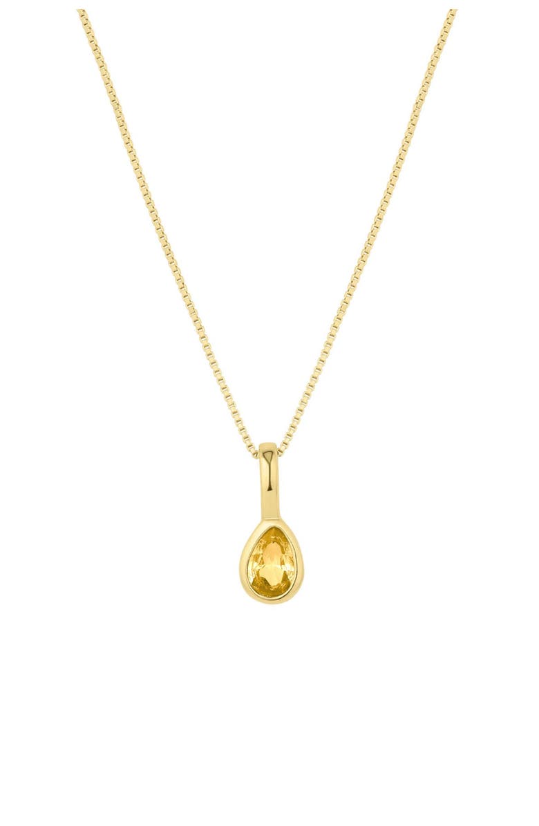Set & Stones Teardrop Birthstone Necklace, Main, color, Gold / November