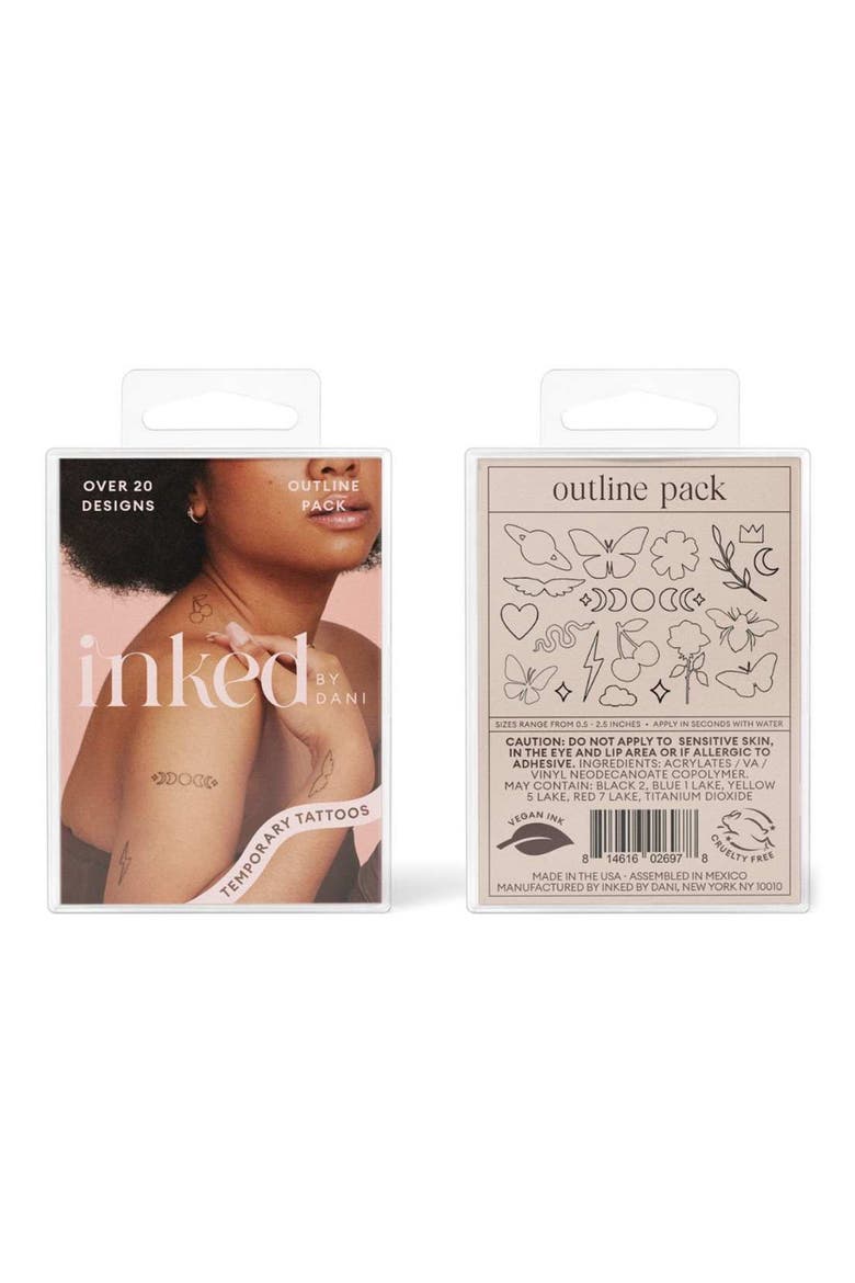 Outline Temporary Tattoos, Alternate, color, BLACK