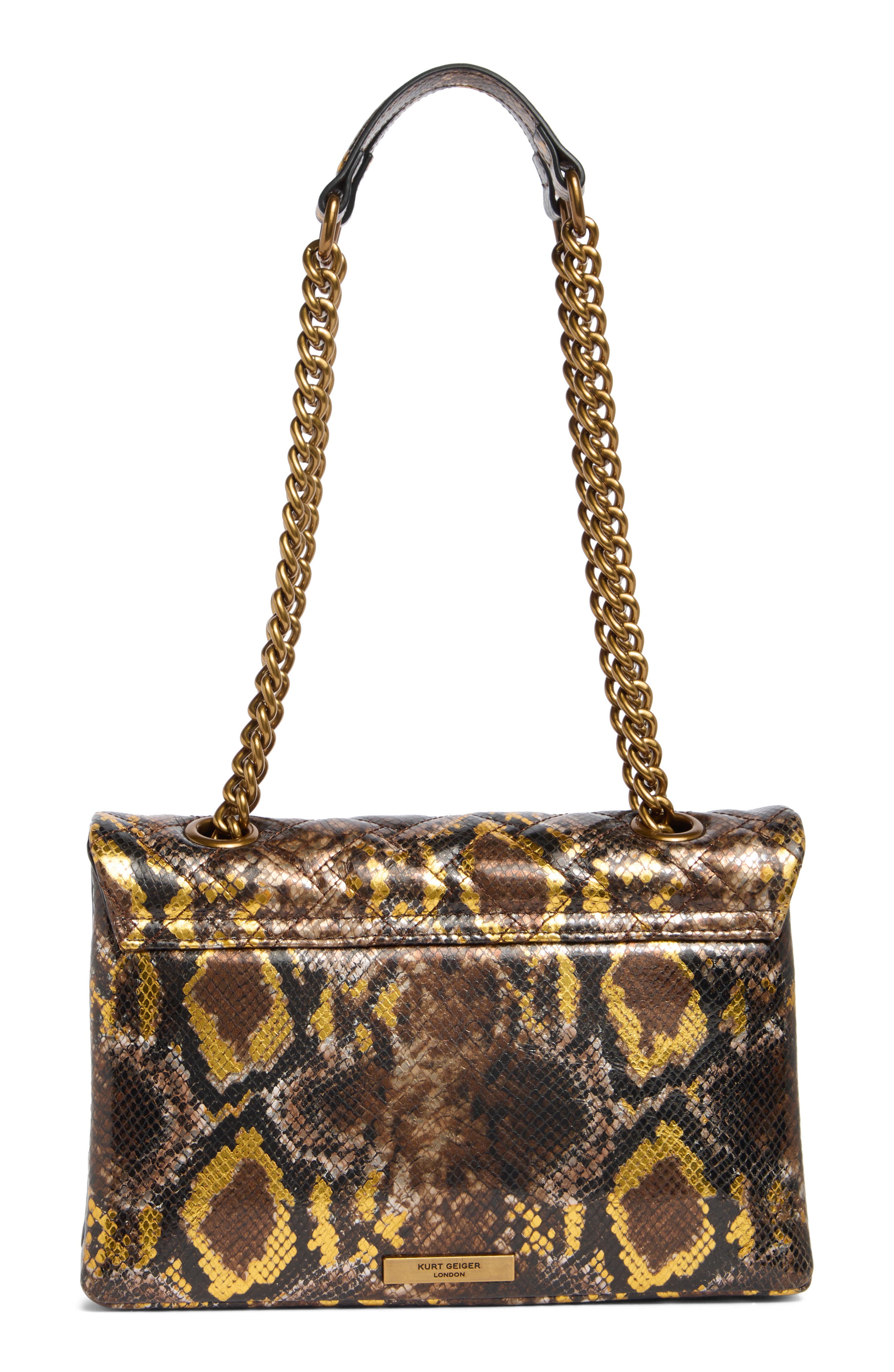 Kurt Geiger London Kensington Snake Print Shoulder Bag, Alternate, color, 