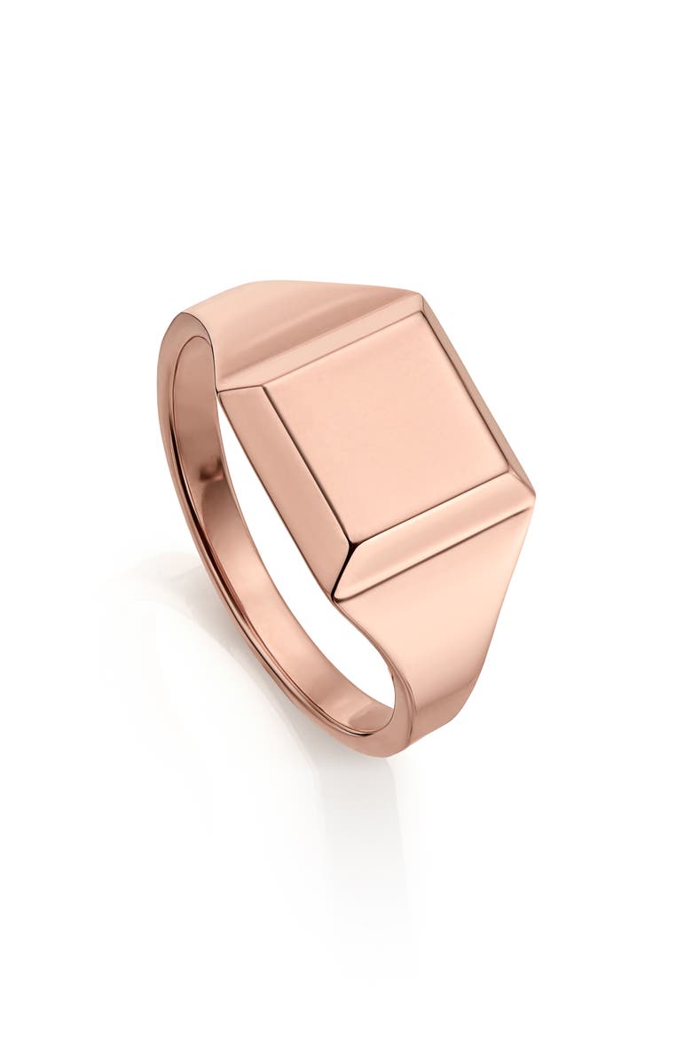 Signature Signet Ring, Main, color, ROSE GOLD