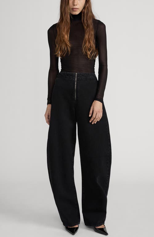 Frame The Zip Straight Leg Jeans In Black