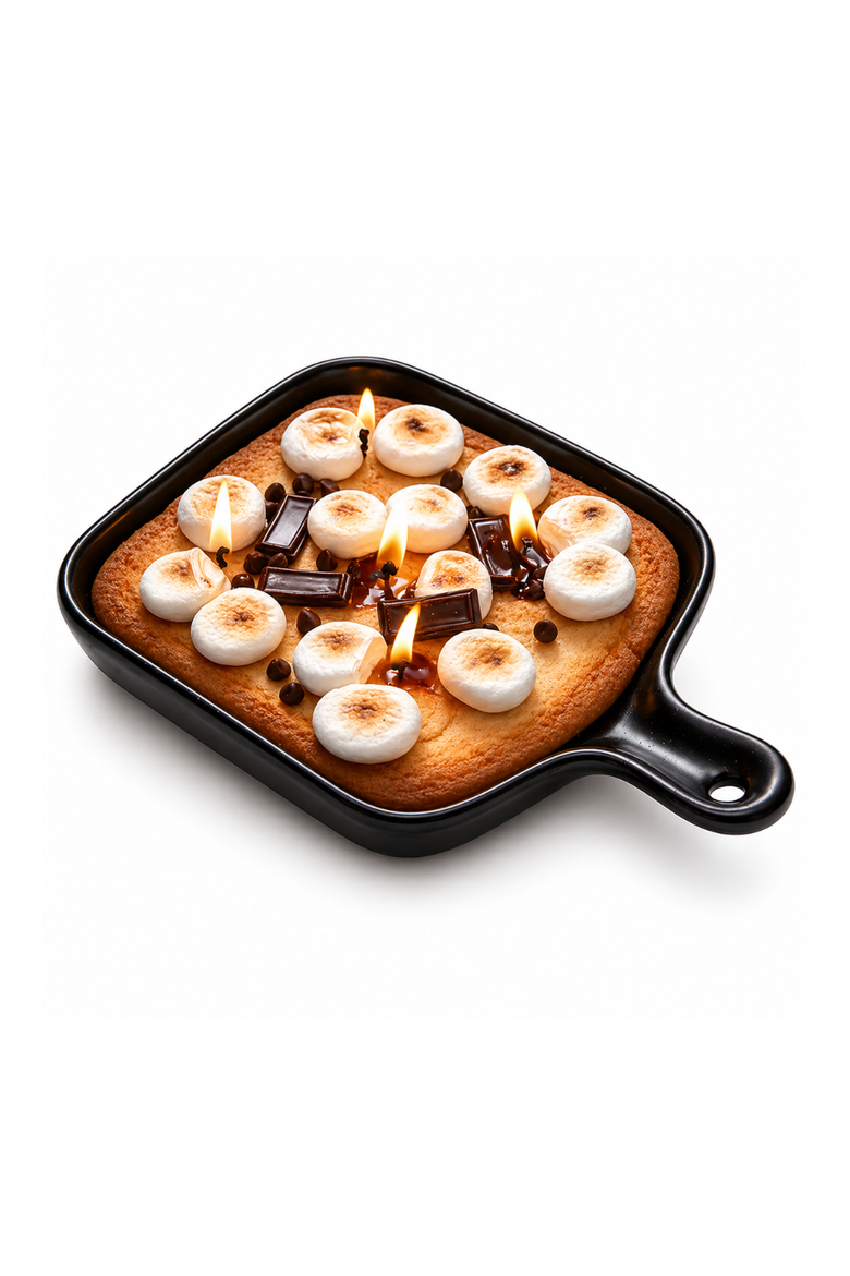 Skillet S’more Candle, Main, color, Light Brown / White