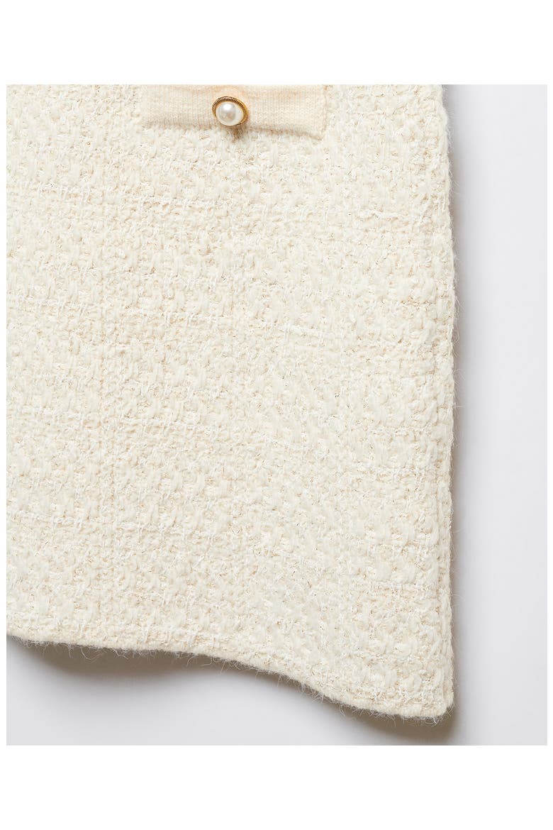Imitation Pearl Tweed Knit Miniskirt, Alternate, color, OFF WHITE