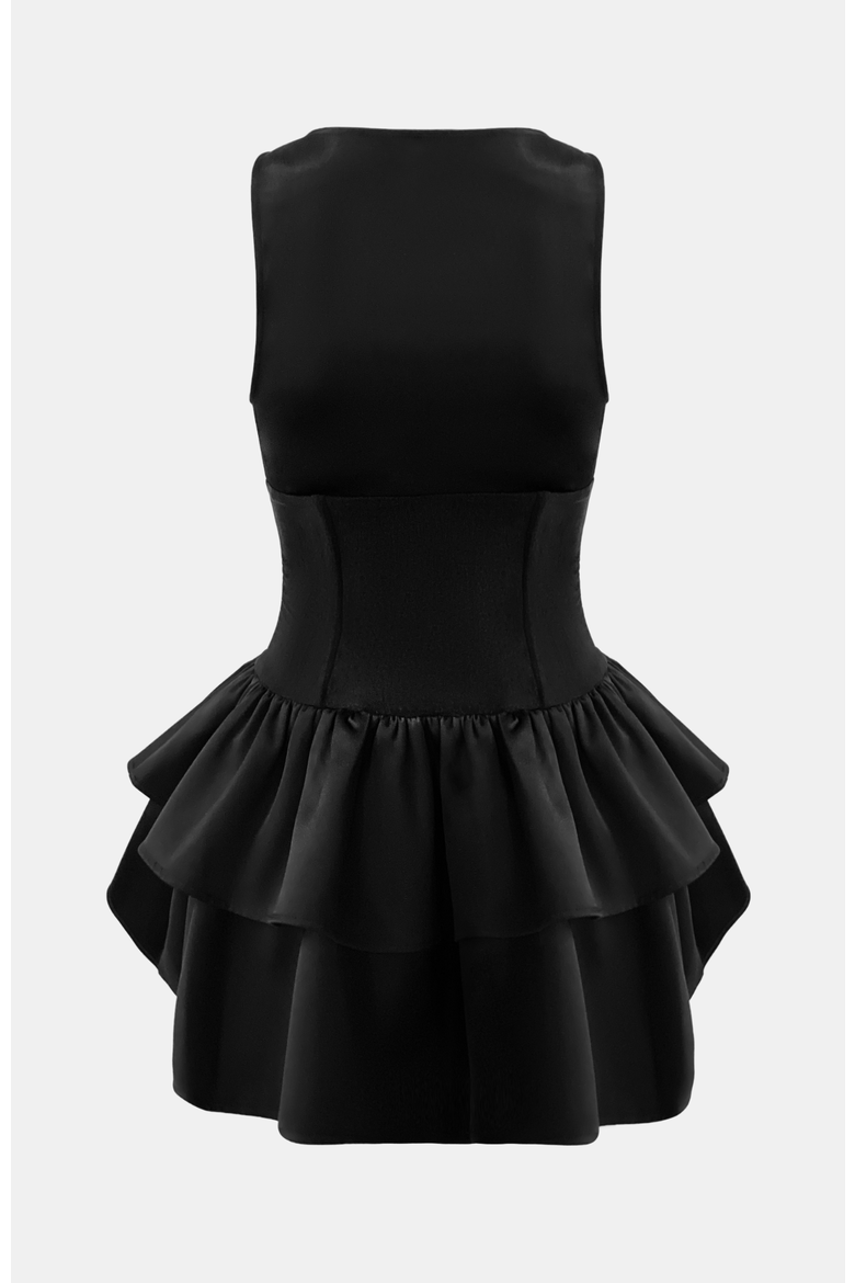 Augusta Mini Dress, Alternate, color, Black