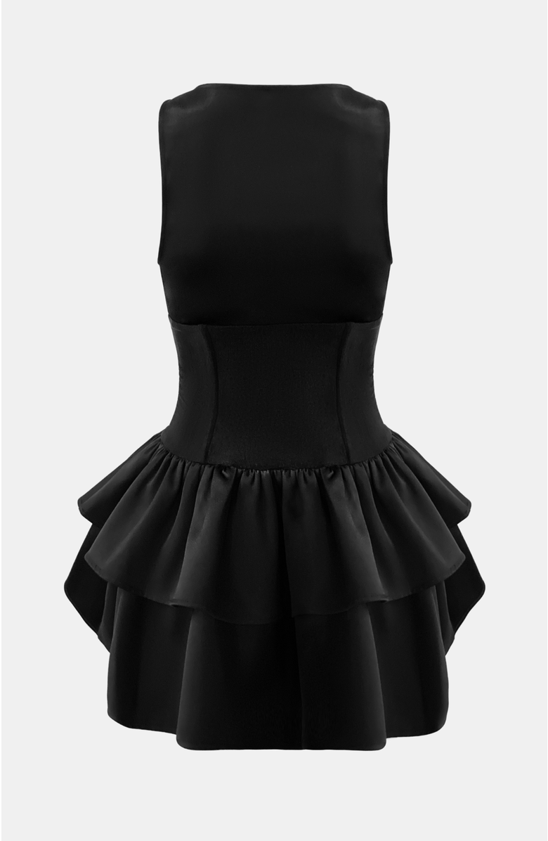 OW Collection Augusta Mini Dress, Alternate, color, Black