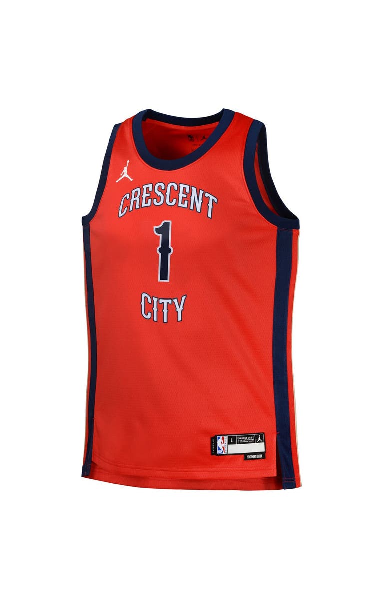 Jordan Brand Swingman Jersey Jordan Brand Zion Williamson Red New Orleans Pelicans Statement, Alternate, color, Red