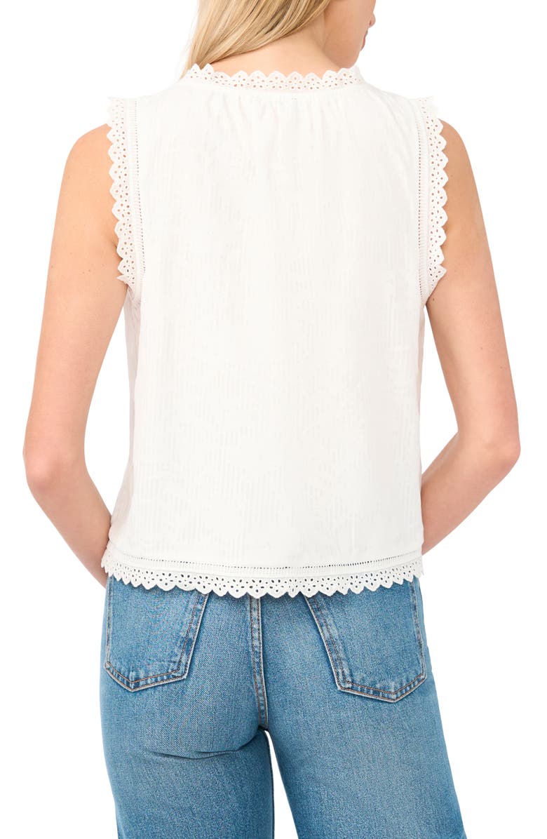 Vince Camuto Eyelet Lace Crop Tank, Alternate, color, Ultra White