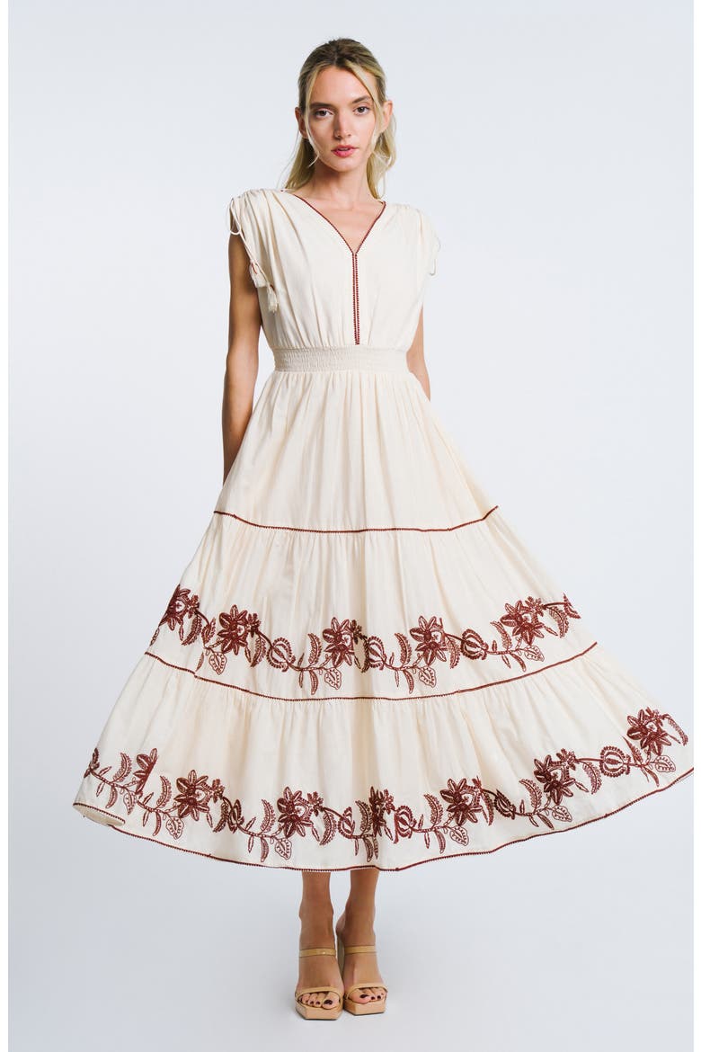 Lumi Embroidered Midi Sundress, Alternate, color, CREAM MULTI