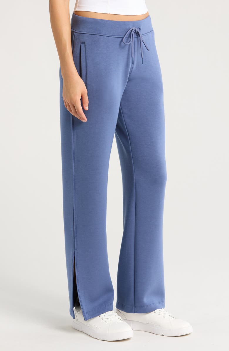 Zella Level Set Straight Leg Slit Hem Track Pants, Alternate, color, Blue Indigo