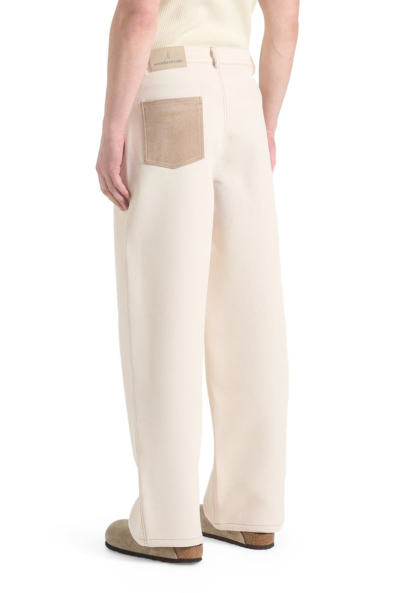 Lazare Wide Leg Twill Jeans, Alternate, color, Cream