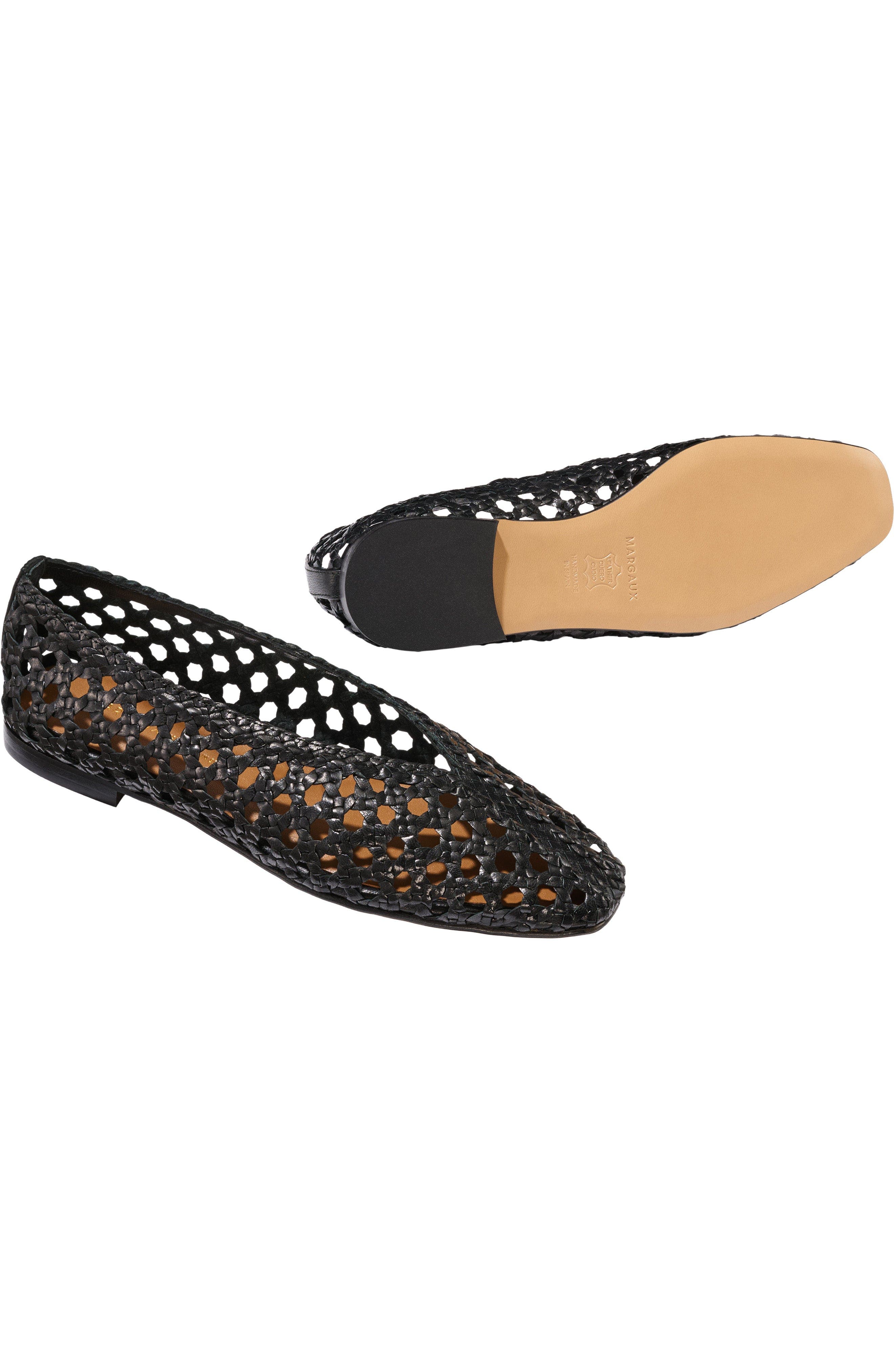 MARGAUX The Woven Paz Flat, Alternate, color, Black Leather