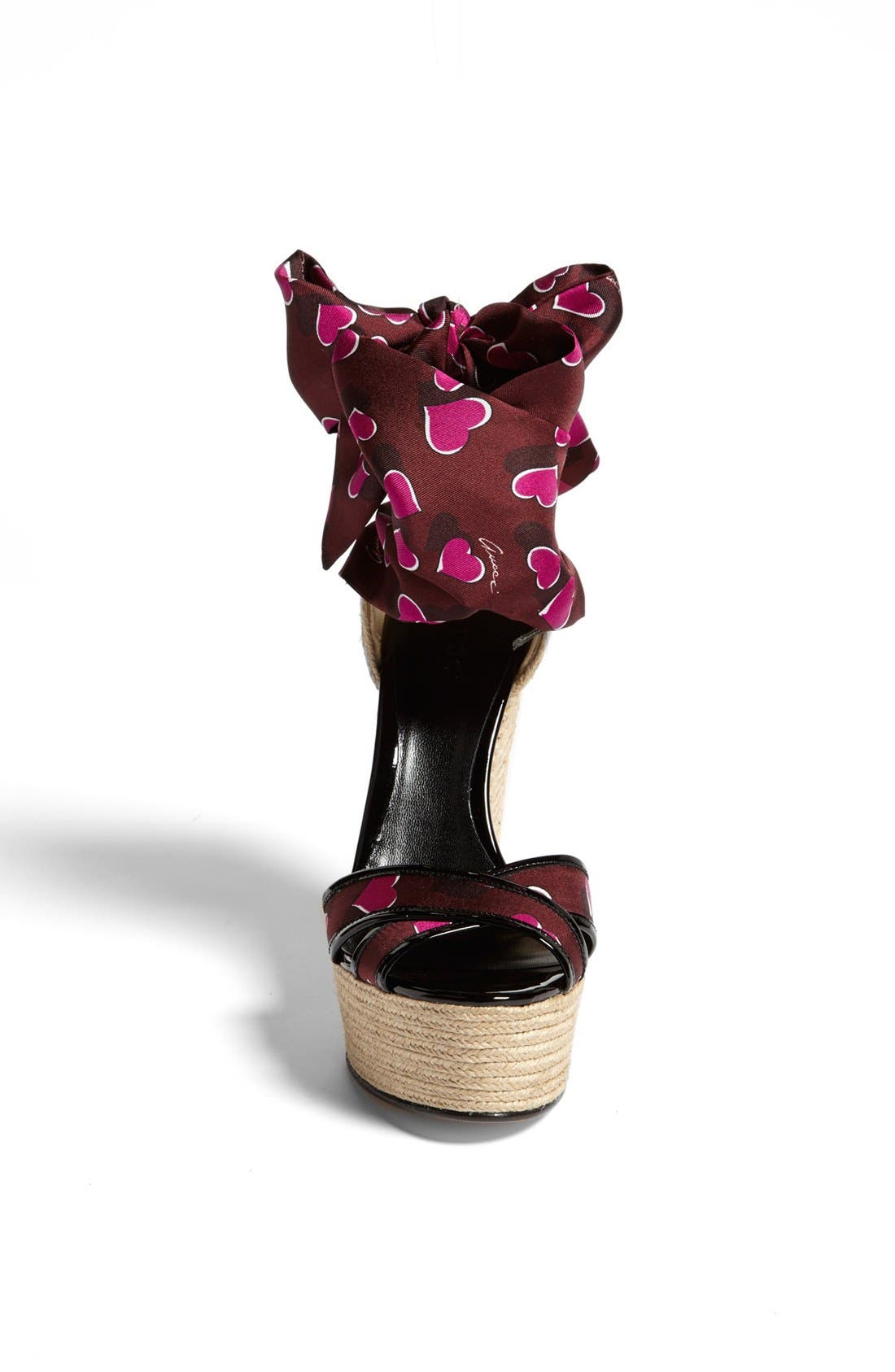 'Carolina' Print Espadrille Wedge Sandal, Alternate, color, WINE