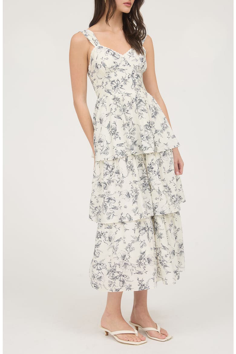 Tiered Midi Sundress, Alternate, color, CREAM