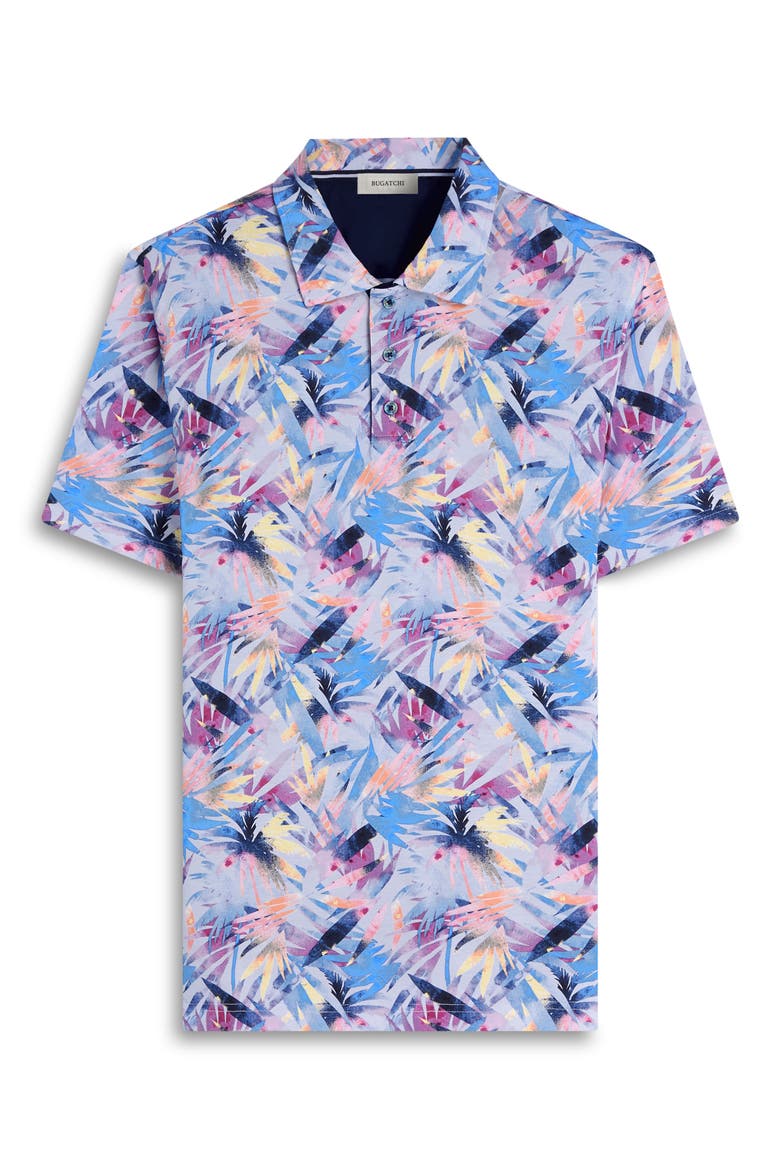 Hendrix Digital Abstract Palm Print Pima Cotton Polo, Alternate, color, PINK
