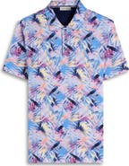 Bugatchi Hendrix Digital Abstract Palm Print Pima Cotton Polo