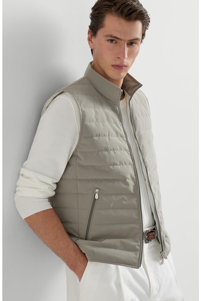 Nylon down vest, Alternate, color, Khaki