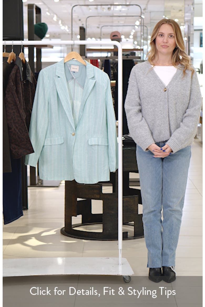 Pinstripe One-Button Blazer video