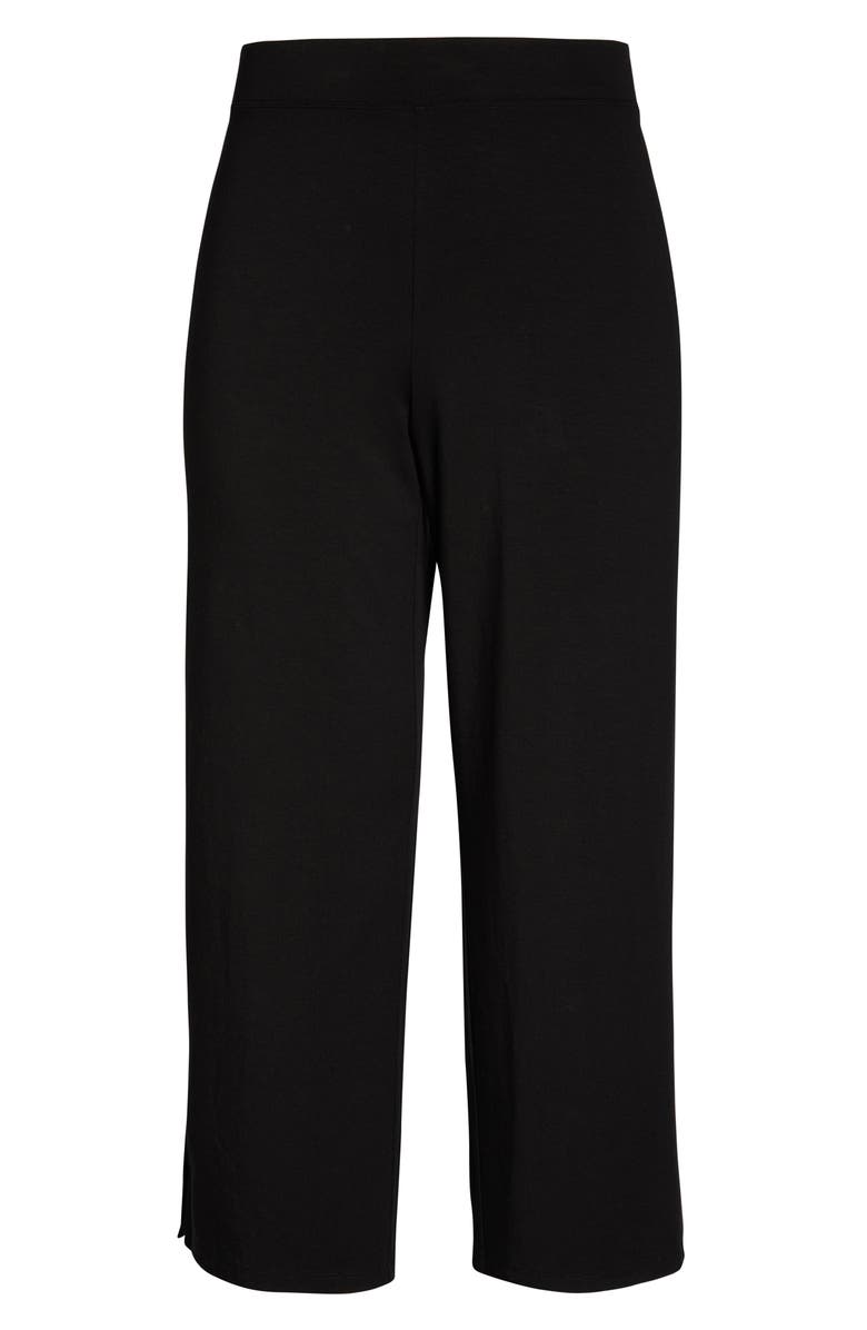 Eileen Fisher Side Slit Fine Stretch Jersey Ankle Pants, Alternate, color,
