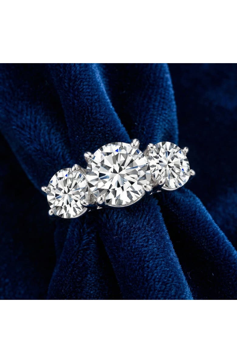 Bliss Diamond 5 1/2Ct Three Stone Lab Grown Diamond Engagement Ring or Gold, Alternate, color, 10K White Gold